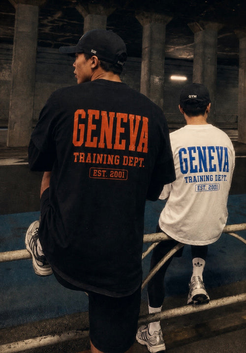 Geneva Training Dept. Oversize Tee - Black / Orange